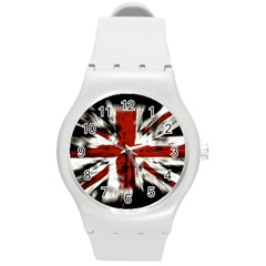 British Flag Round Plastic Sport Watch (m) by Vaneshart