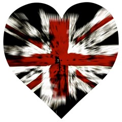 British Flag Wooden Puzzle Heart by Vaneshart