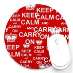 Keep Calm And Carry On Round Mousepads Front