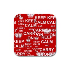 Keep Calm And Carry On Rubber Square Coaster (4 Pack) 