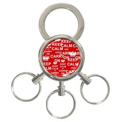 Keep Calm And Carry On 3-ring Key Chain by Vaneshart