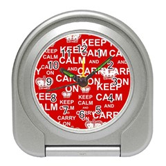 Keep Calm And Carry On Travel Alarm Clock by Vaneshart