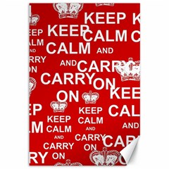 Keep Calm And Carry On Canvas 12  X 18  by Vaneshart