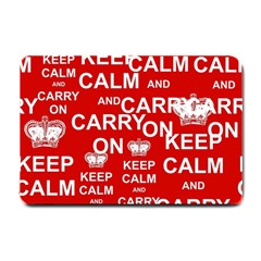 Keep Calm And Carry On Small Doormat  by Vaneshart