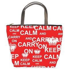 Keep Calm And Carry On Bucket Bag by Vaneshart