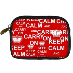 Keep Calm And Carry On Digital Camera Leather Case by Vaneshart