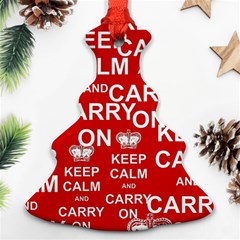 Keep Calm And Carry On Christmas Tree Ornament (two Sides) by Vaneshart