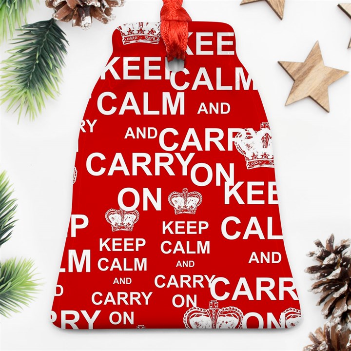 Keep Calm And Carry On Bell Ornament (Two Sides)