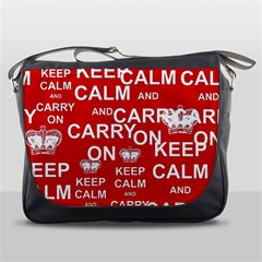 Keep Calm And Carry On Messenger Bag by Vaneshart