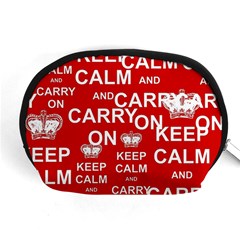 Keep Calm And Carry On Accessory Pouch (medium) by Vaneshart