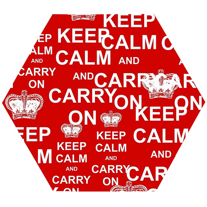 Keep Calm And Carry On Wooden Puzzle Hexagon