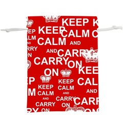 Keep Calm And Carry On  Lightweight Drawstring Pouch (xl) by Vaneshart