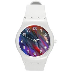 Abstract Paint Painting Watercolor Round Plastic Sport Watch (m) by Vaneshart