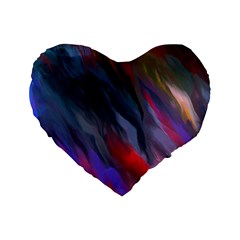 Abstract Paint Painting Watercolor Standard 16  Premium Flano Heart Shape Cushions by Vaneshart