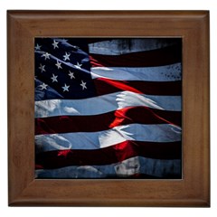 Grunge American Flag Framed Tile by Vaneshart