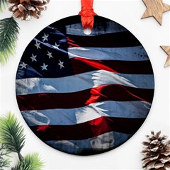 Grunge American Flag Ornament (round) by Vaneshart