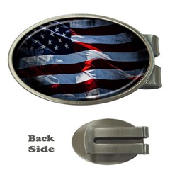 Grunge American Flag Money Clips (oval) 