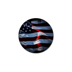 Grunge American Flag Golf Ball Marker by Vaneshart