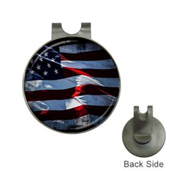 Grunge American Flag Hat Clips With Golf Markers by Vaneshart