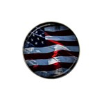 Grunge American Flag Hat Clip Ball Marker Front