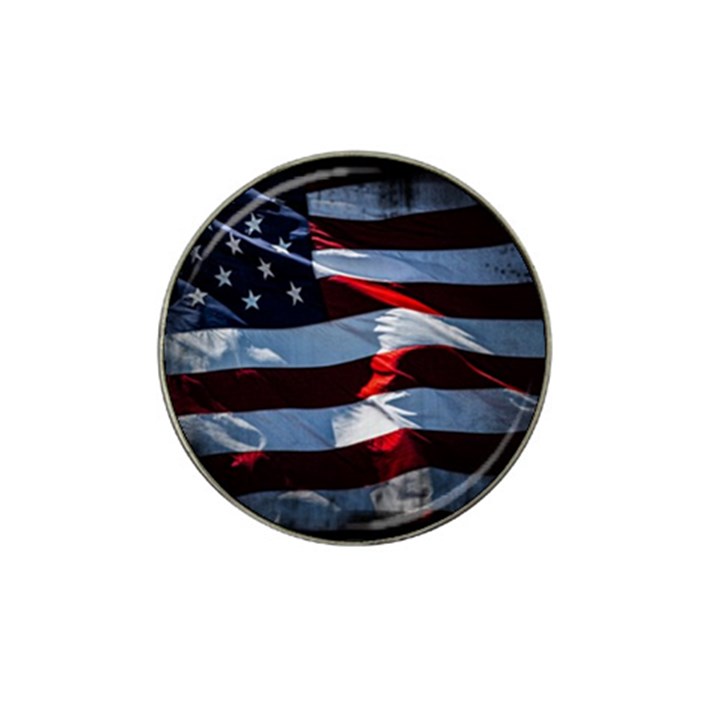 Grunge American Flag Hat Clip Ball Marker