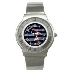 Grunge American Flag Stainless Steel Watch by Vaneshart