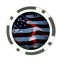 Grunge American Flag Poker Chip Card Guard by Vaneshart