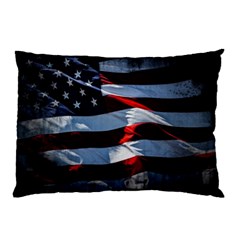 Grunge American Flag Pillow Case by Vaneshart