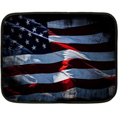 Grunge American Flag Double Sided Fleece Blanket (mini)  by Vaneshart