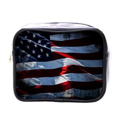 Grunge American Flag Mini Toiletries Bag (one Side) by Vaneshart