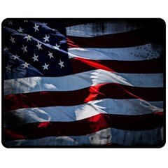 Grunge American Flag Fleece Blanket (medium)  by Vaneshart