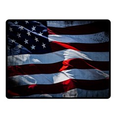 Grunge American Flag Fleece Blanket (small) by Vaneshart