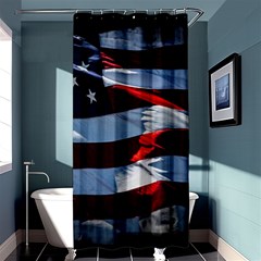 Grunge American Flag Shower Curtain 36  X 72  (stall)  by Vaneshart