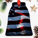 Grunge American Flag Ornament (Bell) Front