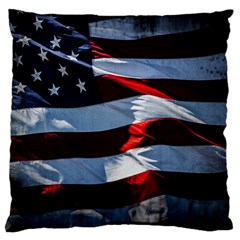 Grunge American Flag Large Cushion Case (one Side) by Vaneshart