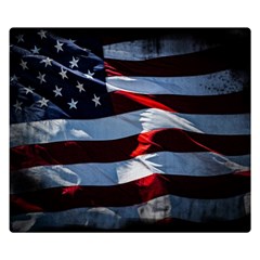 Grunge American Flag Double Sided Flano Blanket (small)  by Vaneshart