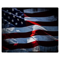 Grunge American Flag Double Sided Flano Blanket (medium)  by Vaneshart