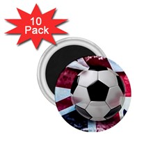 Soccer Ball With Great Britain Flag 1 75  Magnets (10 Pack)  by Vaneshart