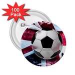 Soccer Ball With Great Britain Flag 2.25  Buttons (100 pack)  Front