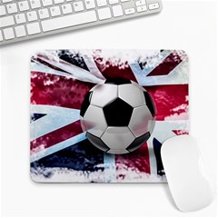 Soccer Ball With Great Britain Flag Large Mousepads by Vaneshart