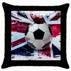 Soccer Ball With Great Britain Flag Throw Pillow Case (black) by Vaneshart