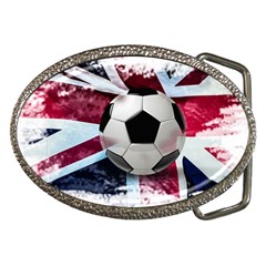 Soccer Ball With Great Britain Flag Belt Buckles by Vaneshart