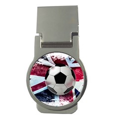 Soccer Ball With Great Britain Flag Money Clips (round)  by Vaneshart