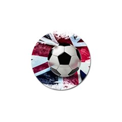 Soccer Ball With Great Britain Flag Golf Ball Marker (4 Pack) by Vaneshart