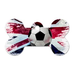 Soccer Ball With Great Britain Flag Dog Tag Bone (one Side) by Vaneshart