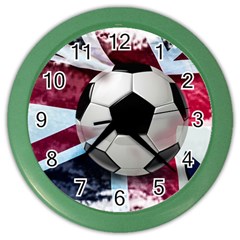 Soccer Ball With Great Britain Flag Color Wall Clock by Vaneshart