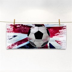 Soccer Ball With Great Britain Flag Hand Towel by Vaneshart