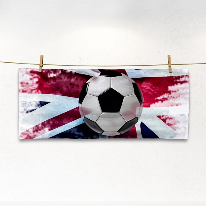 Soccer Ball With Great Britain Flag Hand Towel