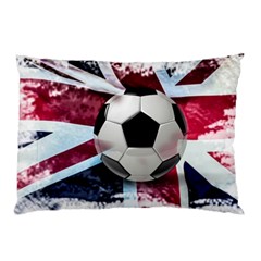 Soccer Ball With Great Britain Flag Pillow Case by Vaneshart