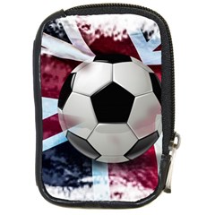 Soccer Ball With Great Britain Flag Compact Camera Leather Case by Vaneshart